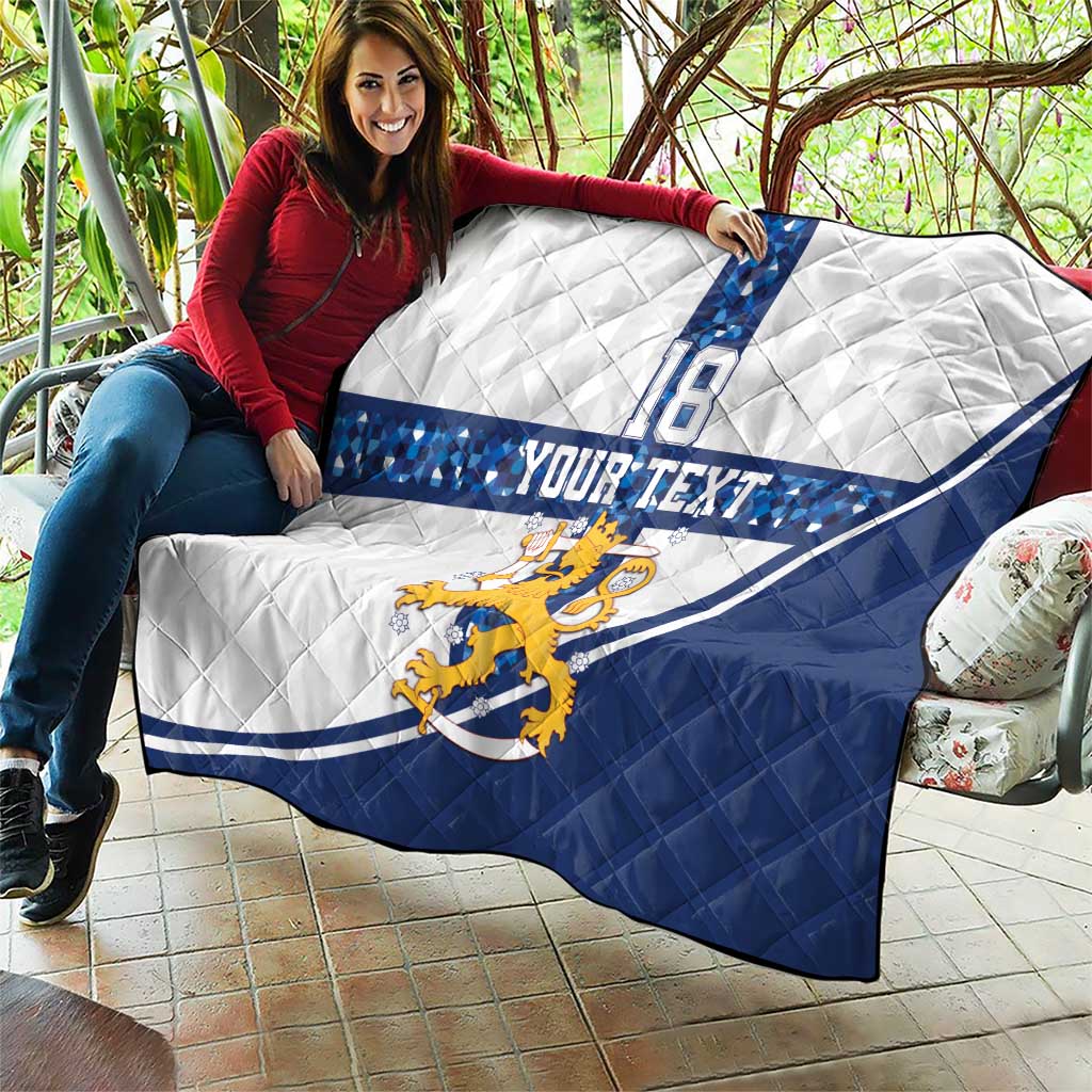 Custom Finland Football Quilt Suomen jalkapallomaajoukkue