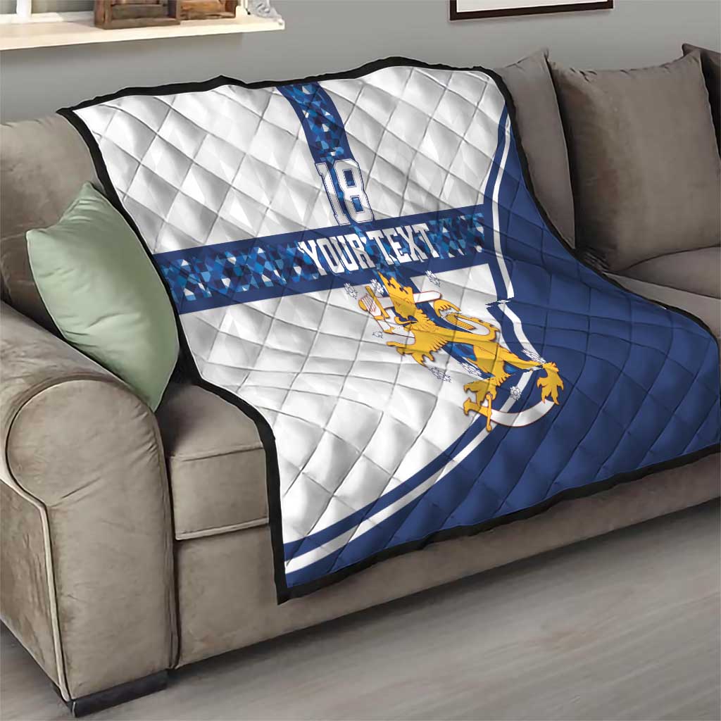 Custom Finland Football Quilt Suomen jalkapallomaajoukkue