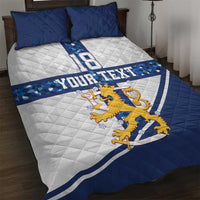 Custom Finland Football Quilt Bed Set Suomen jalkapallomaajoukkue