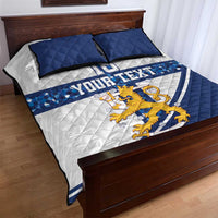 Custom Finland Football Quilt Bed Set Suomen jalkapallomaajoukkue