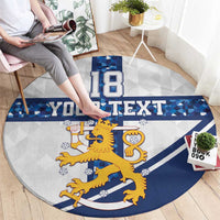 Custom Finland Football Round Carpet Suomen jalkapallomaajoukkue