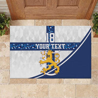 Custom Finland Football Rubber Doormat Suomen jalkapallomaajoukkue