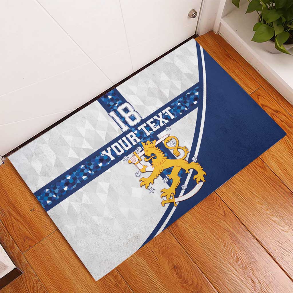 Custom Finland Football Rubber Doormat Suomen jalkapallomaajoukkue