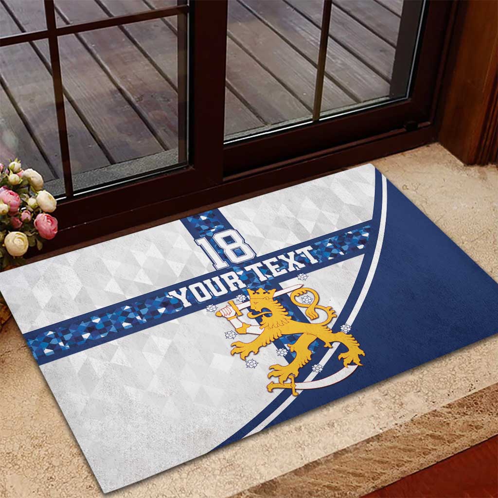 Custom Finland Football Rubber Doormat Suomen jalkapallomaajoukkue