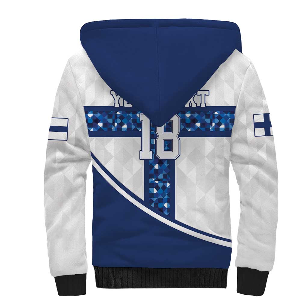 Custom Finland Football Sherpa Hoodie Suomen jalkapallomaajoukkue