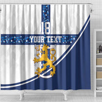 Custom Finland Football Shower Curtain Suomen jalkapallomaajoukkue