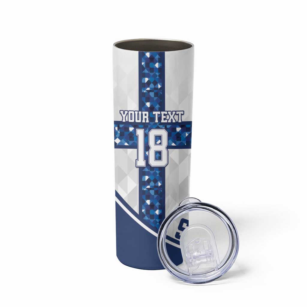 Custom Finland Football Skinny Tumbler Suomen jalkapallomaajoukkue