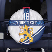 Custom Finland Football Spare Tire Cover Suomen jalkapallomaajoukkue