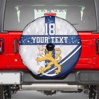 Custom Finland Football Spare Tire Cover Suomen jalkapallomaajoukkue