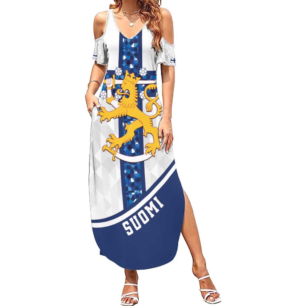 Custom Finland Football Summer Maxi Dress Suomen jalkapallomaajoukkue