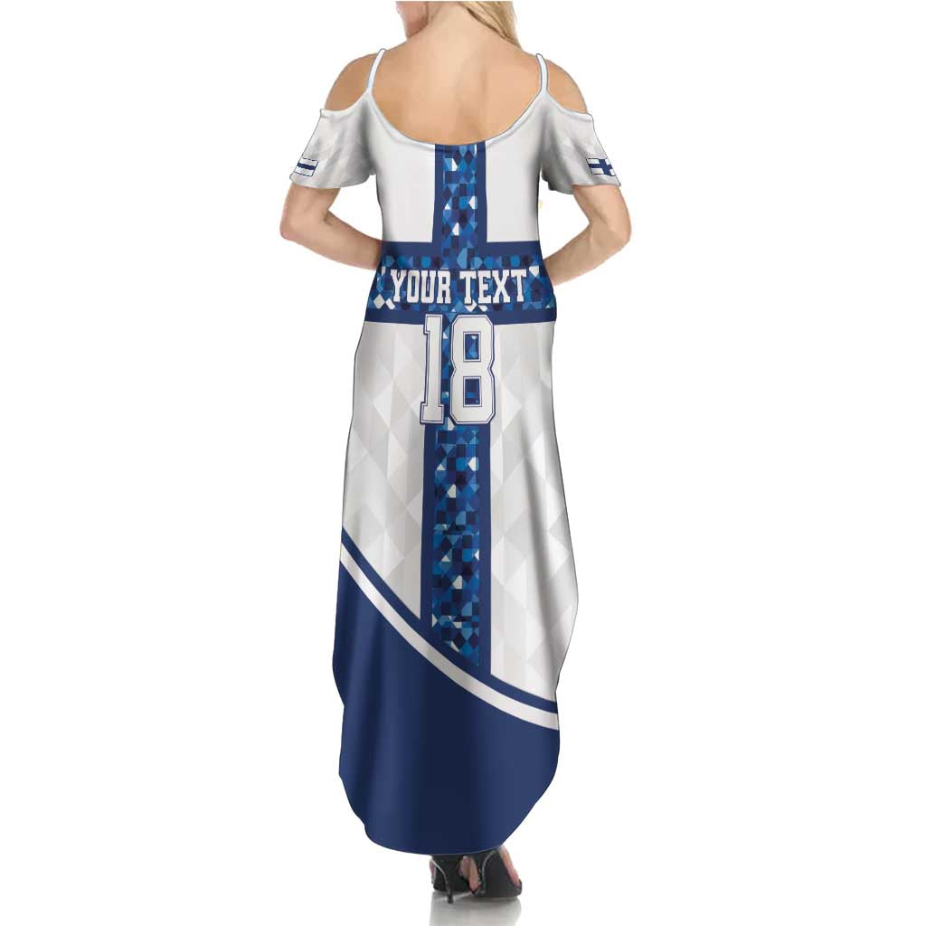 Custom Finland Football Summer Maxi Dress Suomen jalkapallomaajoukkue