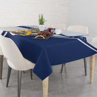 Custom Finland Football Tablecloth Suomen jalkapallomaajoukkue