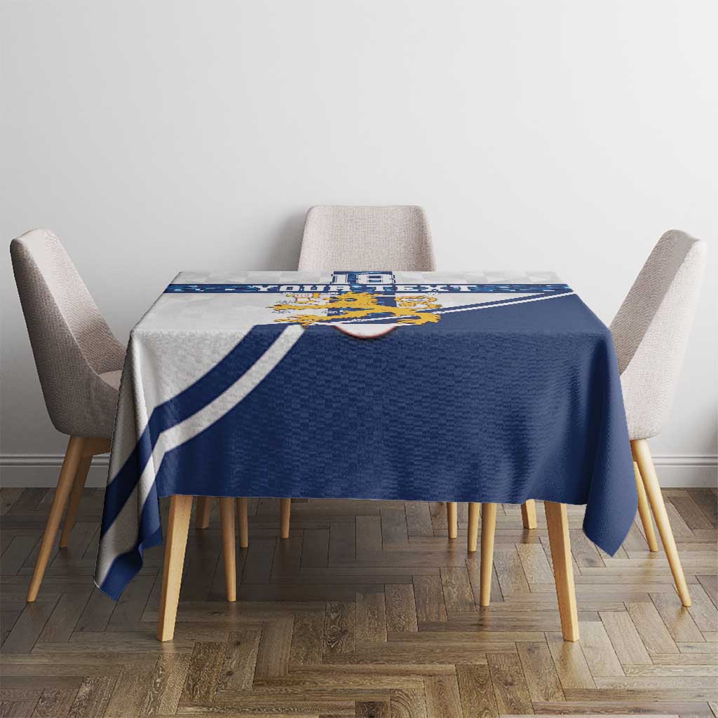 Custom Finland Football Tablecloth Suomen jalkapallomaajoukkue