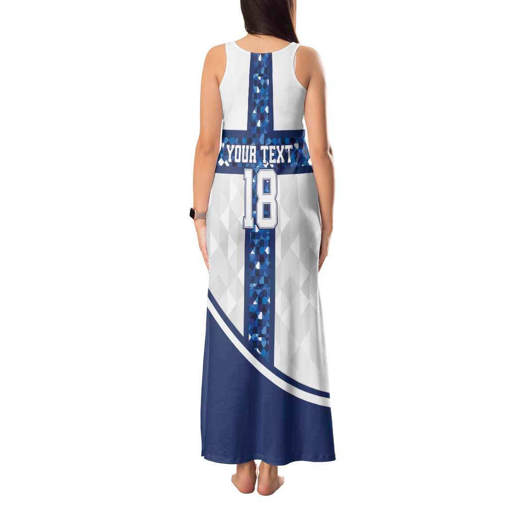 Custom Finland Football Tank Maxi Dress Suomen jalkapallomaajoukkue