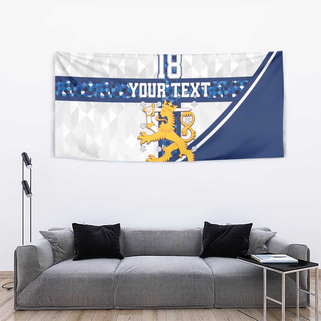 Custom Finland Football Tapestry Suomen jalkapallomaajoukkue
