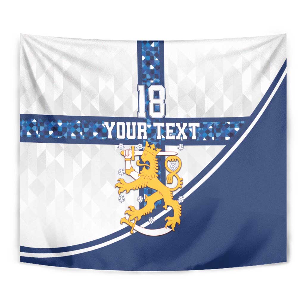 Custom Finland Football Tapestry Suomen jalkapallomaajoukkue