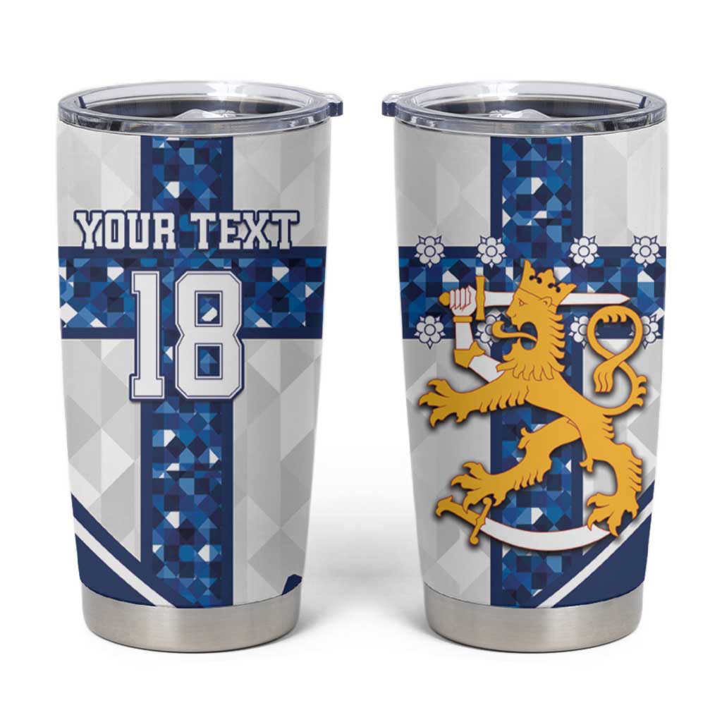 Custom Finland Football Tumbler Cup Suomen jalkapallomaajoukkue