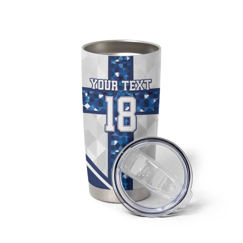Custom Finland Football Tumbler Cup Suomen jalkapallomaajoukkue