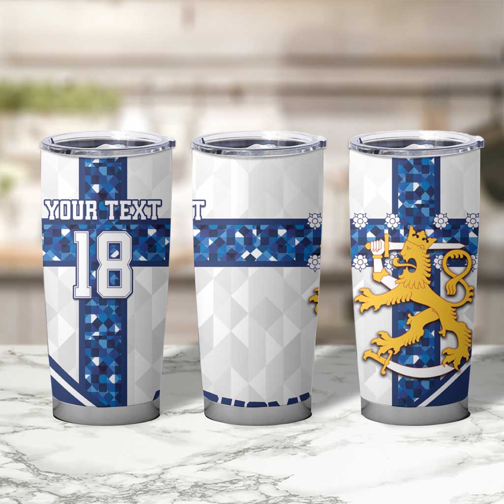 Custom Finland Football Tumbler Cup Suomen jalkapallomaajoukkue