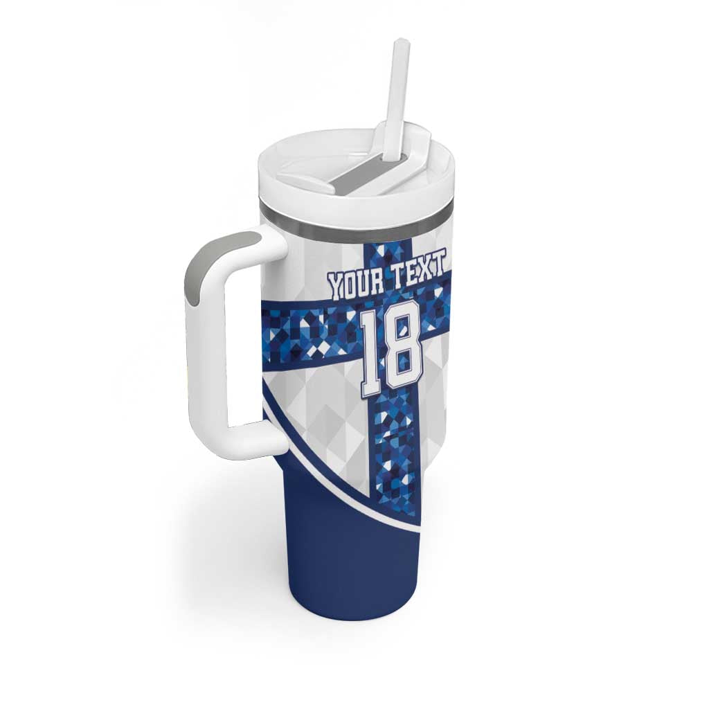 Custom Finland Football Tumbler With Handle Suomen jalkapallomaajoukkue