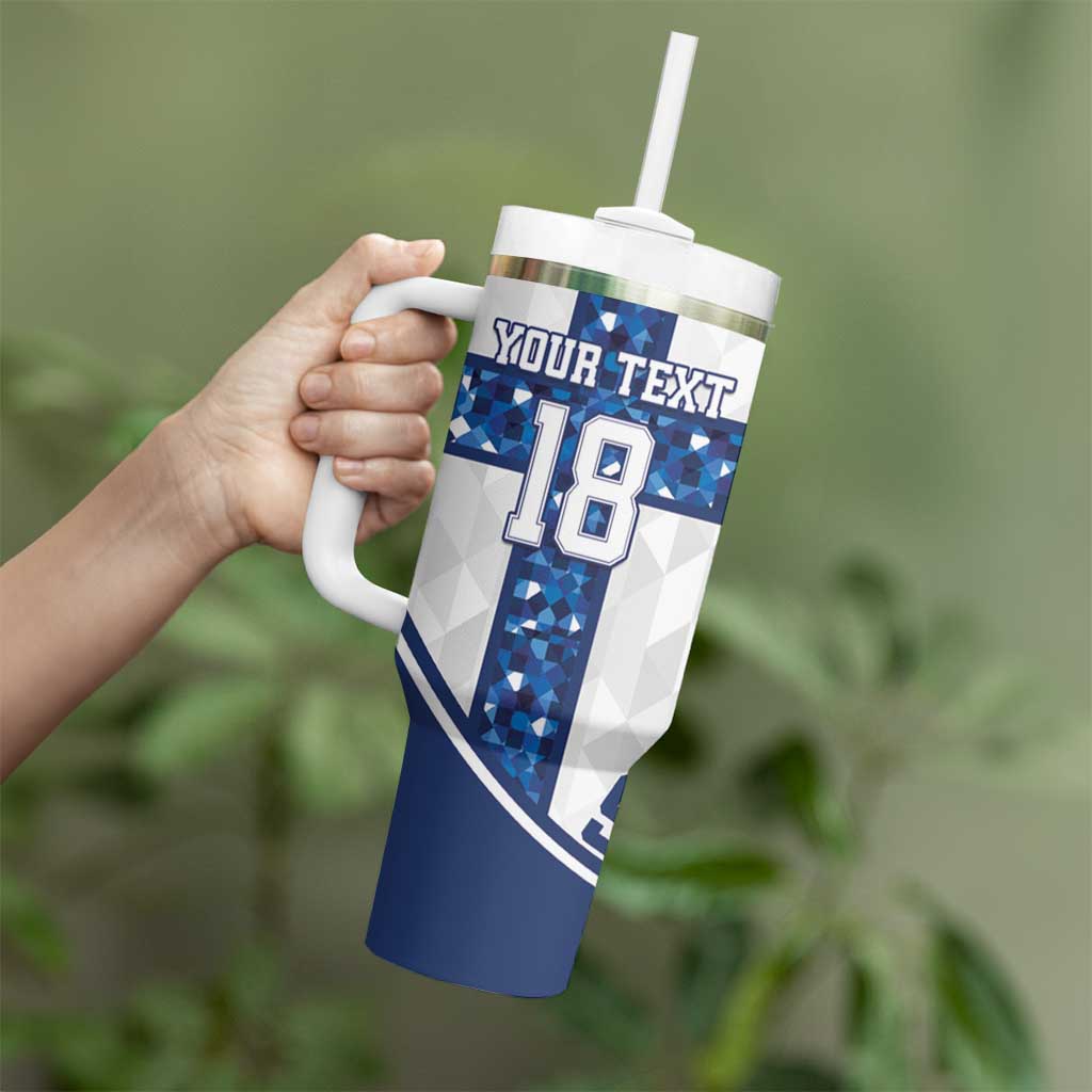 Custom Finland Football Tumbler With Handle Suomen jalkapallomaajoukkue