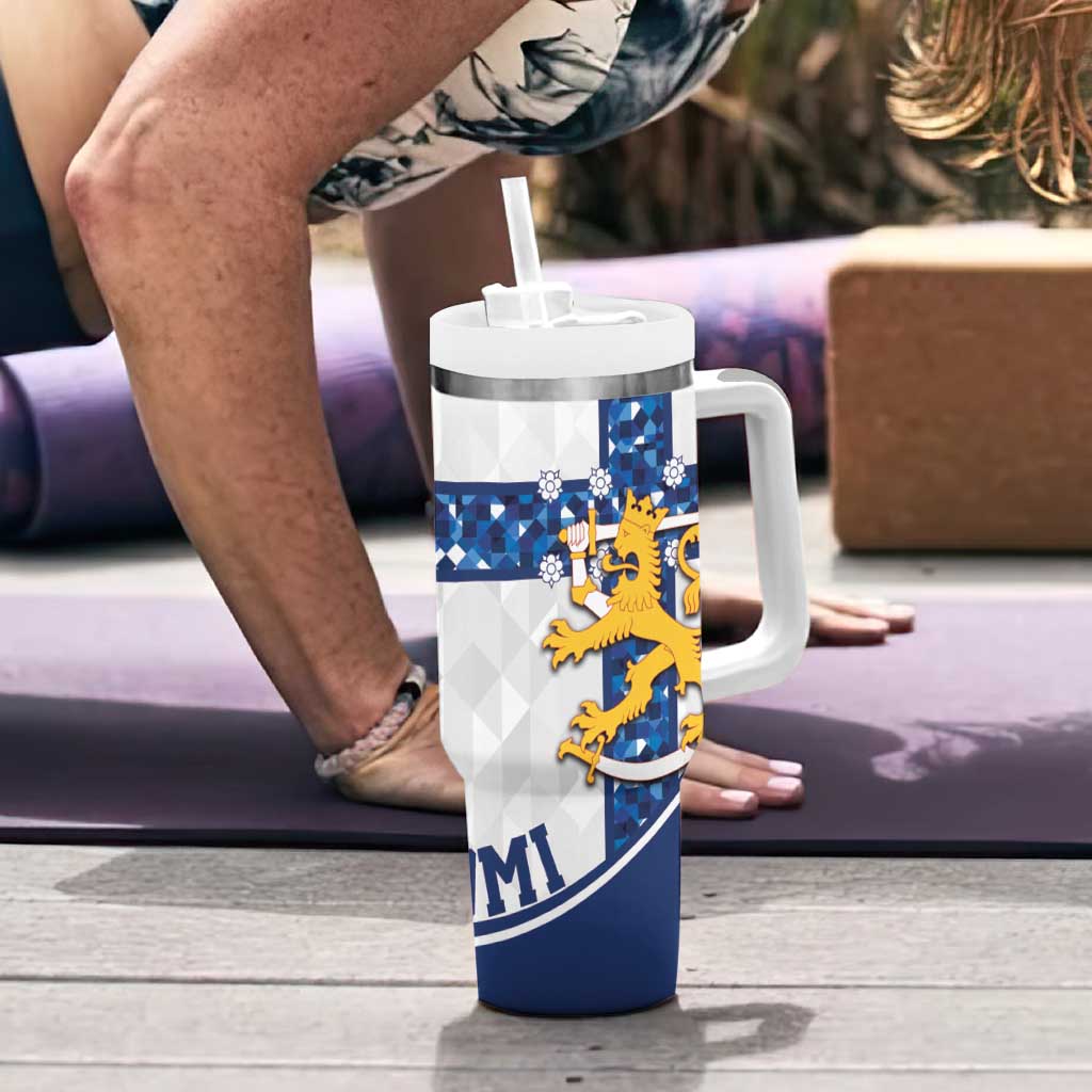 Custom Finland Football Tumbler With Handle Suomen jalkapallomaajoukkue