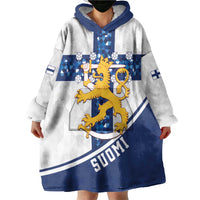 Custom Finland Football Wearable Blanket Hoodie Suomen jalkapallomaajoukkue