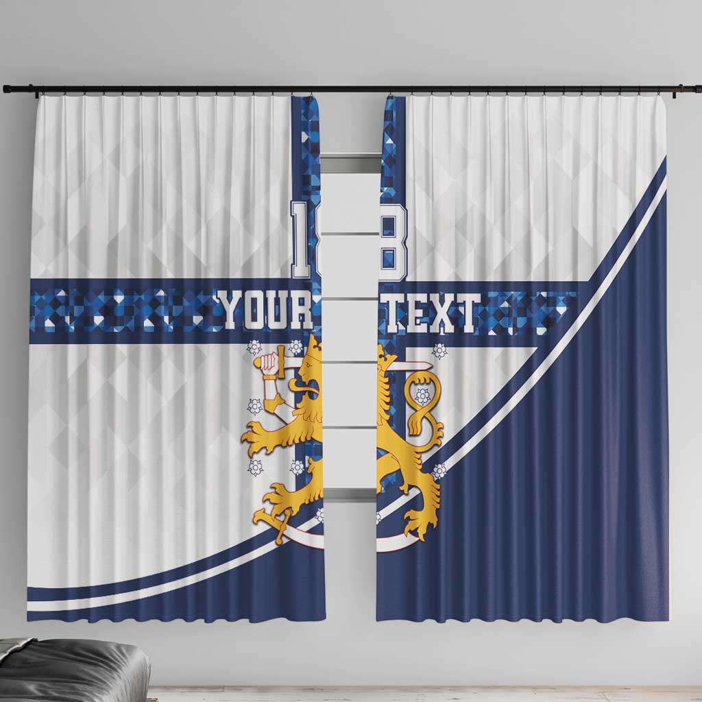 Custom Finland Football Window Curtain Suomen jalkapallomaajoukkue