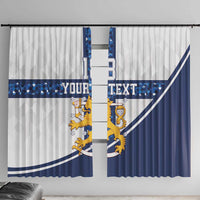 Custom Finland Football Window Curtain Suomen jalkapallomaajoukkue