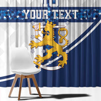 Custom Finland Football Window Curtain Suomen jalkapallomaajoukkue