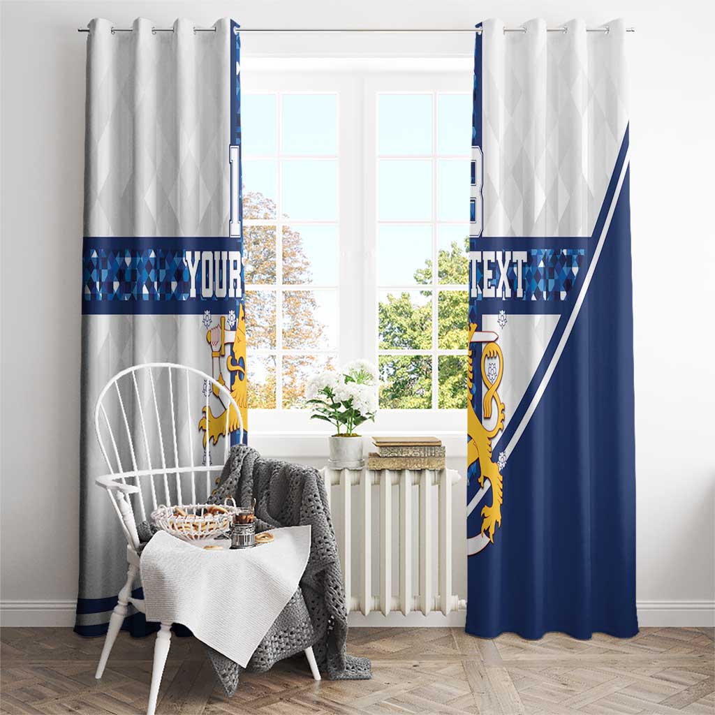 Custom Finland Football Window Curtain Suomen jalkapallomaajoukkue