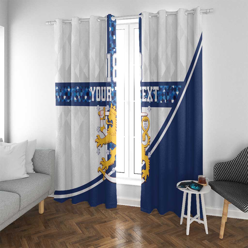 Custom Finland Football Window Curtain Suomen jalkapallomaajoukkue