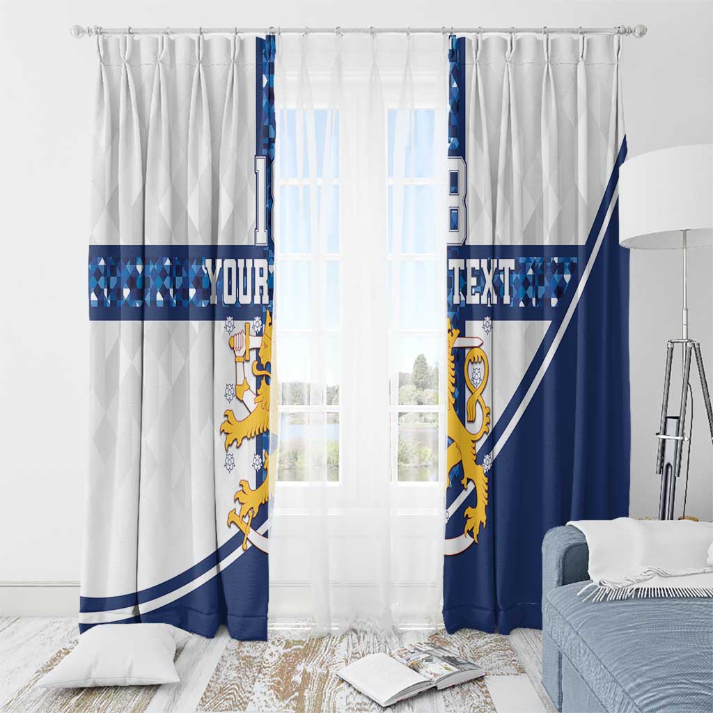 Custom Finland Football Window Curtain Suomen jalkapallomaajoukkue