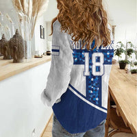 Custom Finland Football Women Casual Shirt Suomen jalkapallomaajoukkue