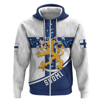 Custom Finland Football Zip Hoodie Suomen jalkapallomaajoukkue