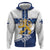 Custom Finland Football Zip Hoodie Suomen jalkapallomaajoukkue