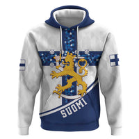 Custom Finland Football Zip Hoodie Suomen jalkapallomaajoukkue