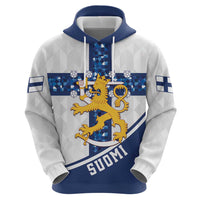 Custom Finland Football Zip Hoodie Suomen jalkapallomaajoukkue