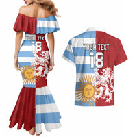 Custom British Lions Argentina Couples Matching Mermaid Dress and Hawaiian Shirt Unique Style - Wonder Print Shop