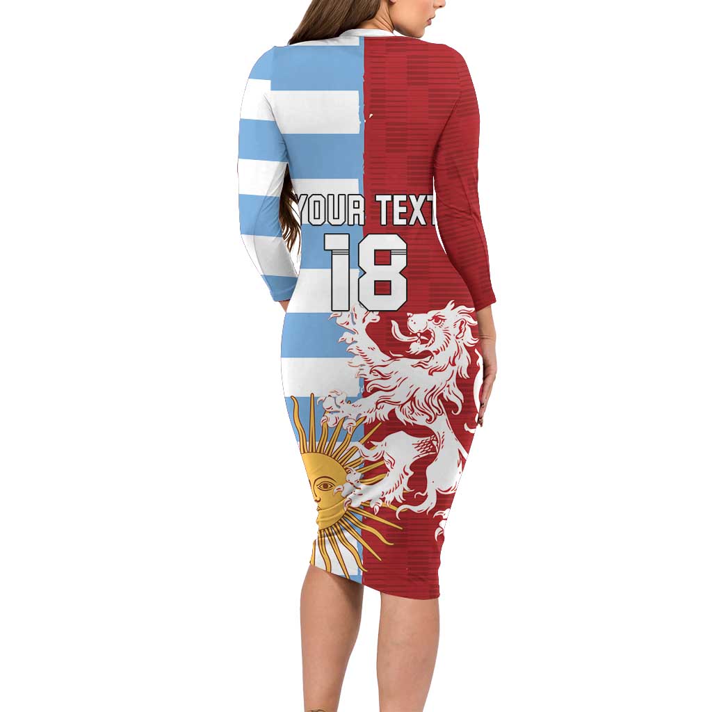 Custom British Lions Argentina Family Matching Long Sleeve Bodycon Dress and Hawaiian Shirt Unique Style - Wonder Print Shop