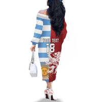 Custom British Lions Argentina Family Matching Off The Shoulder Long Sleeve Dress and Hawaiian Shirt Unique Style - Wonder Print Shop
