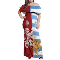 Custom British Lions Argentina Family Matching Off Shoulder Maxi Dress and Hawaiian Shirt Unique Style - Wonder Print Shop