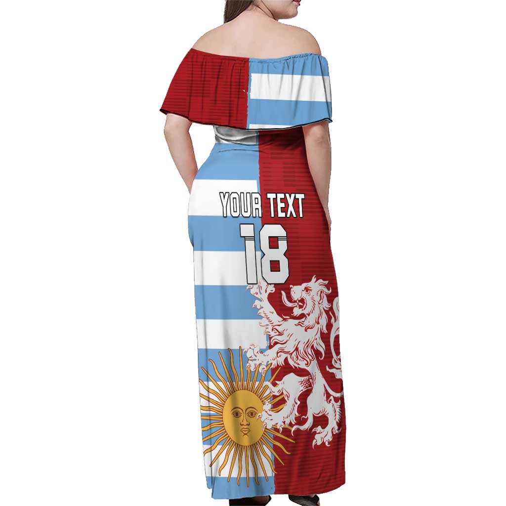 Custom British Lions Argentina Family Matching Off Shoulder Maxi Dress and Hawaiian Shirt Unique Style - Wonder Print Shop