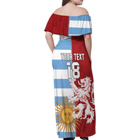 Custom British Lions Argentina Family Matching Off Shoulder Maxi Dress and Hawaiian Shirt Unique Style - Wonder Print Shop