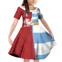 Custom British Lions Argentina Family Matching Off Shoulder Short Dress and Hawaiian Shirt Unique Style - Wonder Print Shop