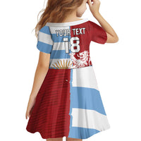Custom British Lions Argentina Family Matching Off Shoulder Short Dress and Hawaiian Shirt Unique Style - Wonder Print Shop