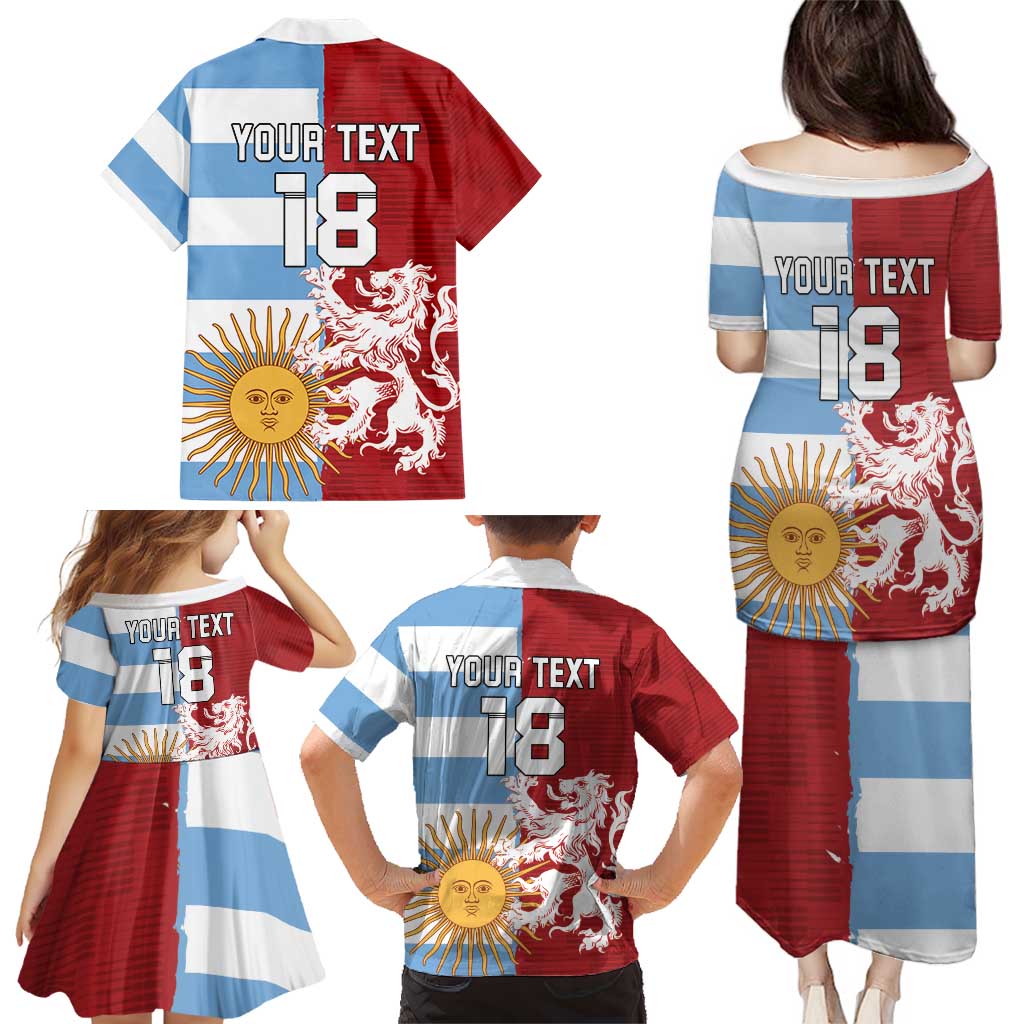 Custom British Lions Argentina Family Matching Puletasi and Hawaiian Shirt Unique Style - Wonder Print Shop