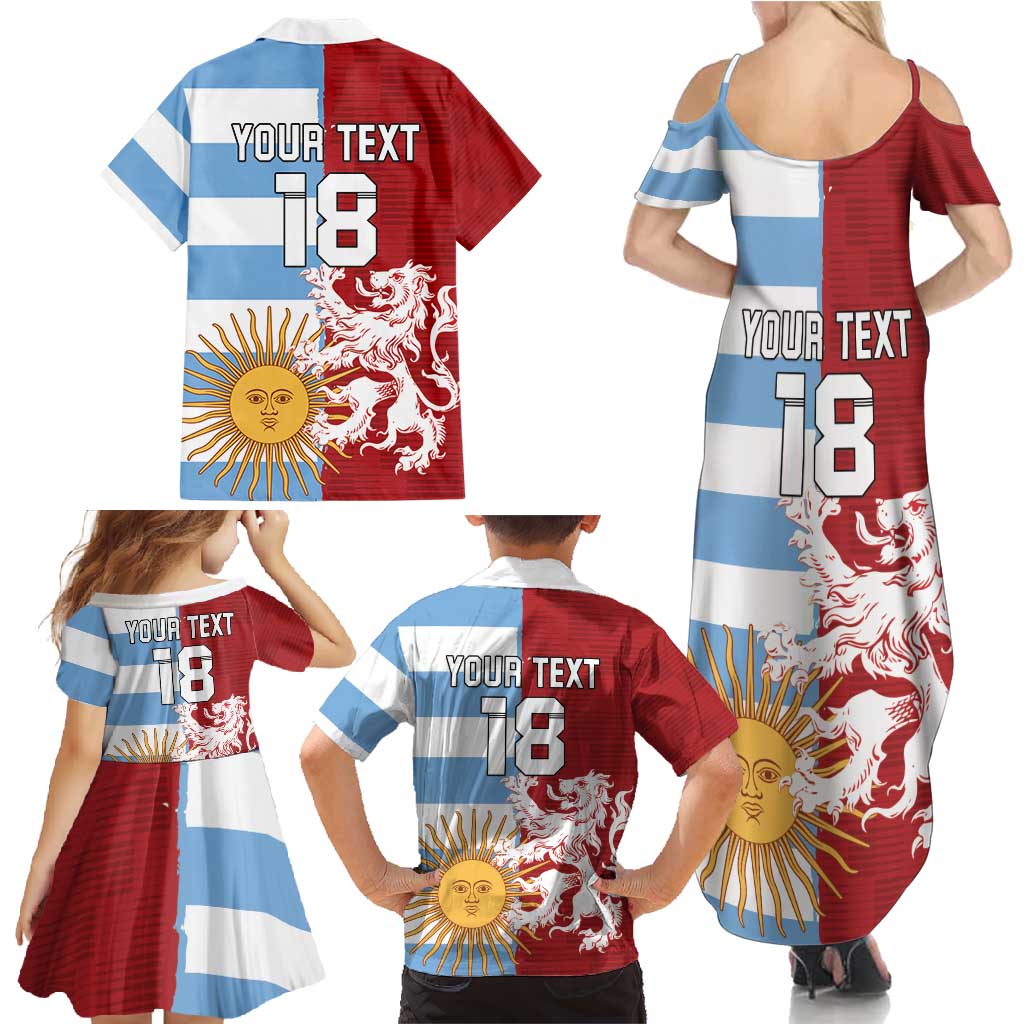 Custom British Lions Argentina Family Matching Summer Maxi Dress and Hawaiian Shirt Unique Style - Wonder Print Shop