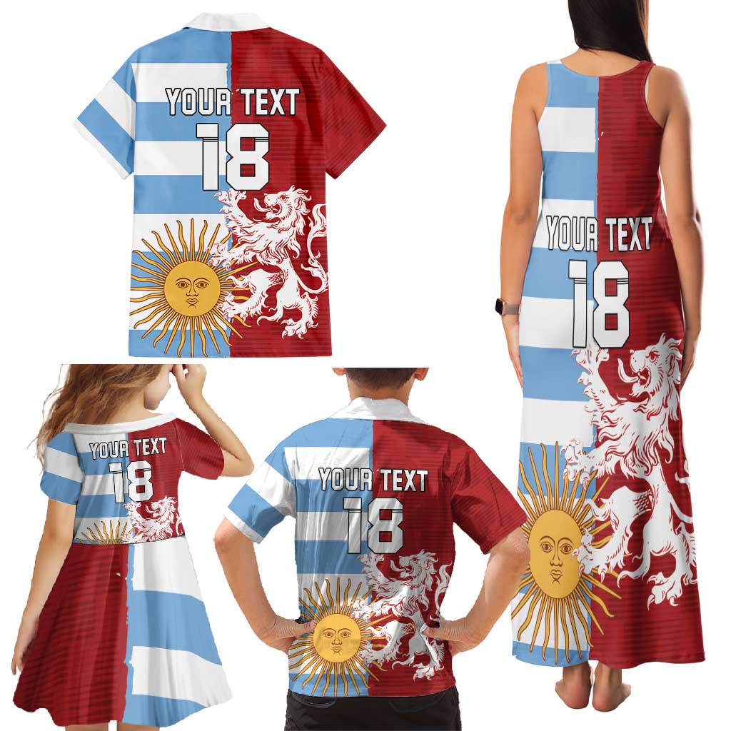 Custom British Lions Argentina Family Matching Tank Maxi Dress and Hawaiian Shirt Unique Style - Wonder Print Shop