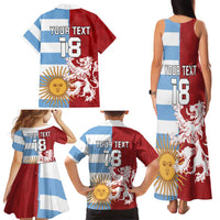Custom British Lions Argentina Family Matching Tank Maxi Dress and Hawaiian Shirt Unique Style - Wonder Print Shop